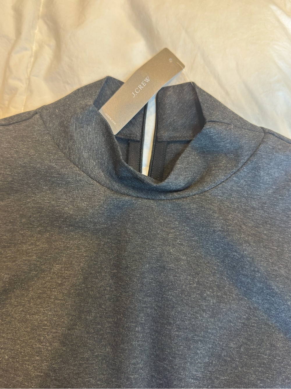 J. Crew Heather Charcoal Mock Neck sleeveless shell